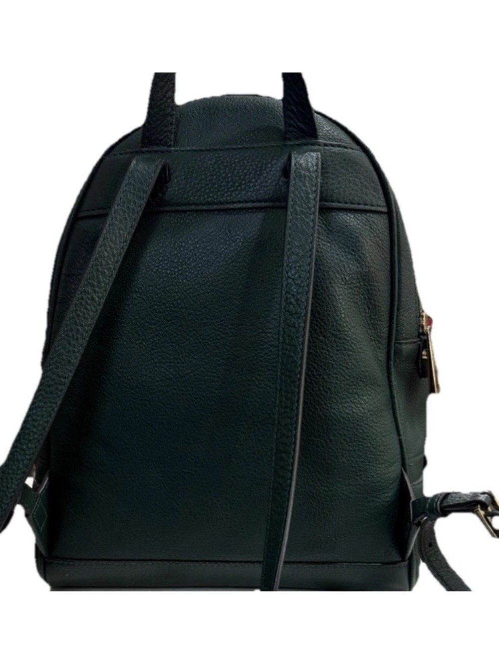 Michael Kors Green Pebbled Leather Backpack Gold Hardware Zipper Inner pocket - Picture 5 of 10